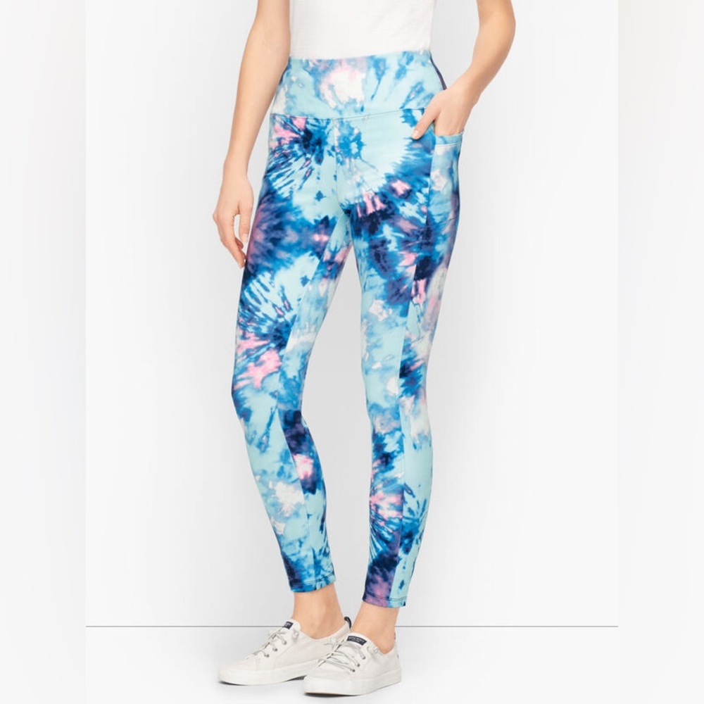 T By Talbots Tie Dye Legging Small Petite Athleisure Activewear Walking Running